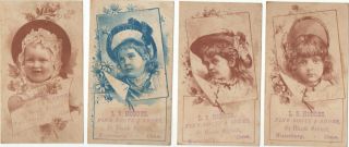 Ls Hodges Shoes Waterbury Ct (4) Antique Victorian Trade Cards Advertising