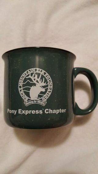 Rare Vintage Rocky Mountain Elk Foundation Mug.  Pony Express Chapter.