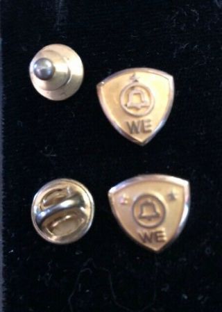 Western Electric Telephone Service Award Pin,  Set Of 2