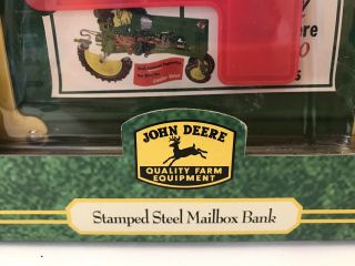 John Deere Stamped Steel Mailbox Piggy Bank RC Ertl 2003 NIB 2