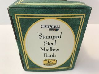 John Deere Stamped Steel Mailbox Piggy Bank RC Ertl 2003 NIB 5