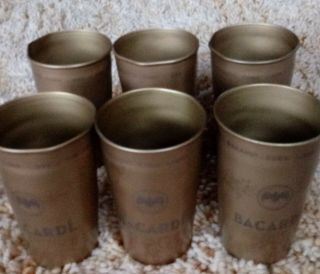 Set Of 6 Bacardi Rum Metal Cups Cuba Libre The Cocktail Of Freedom