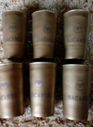 Set of 6 BACARDI Rum Metal Cups CUBA LIBRE The Cocktail of Freedom 3