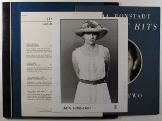 Linda Ronstadt Greatest Hits Volume Two Asylum Lp Nm Gatefold Promo W/ Press Kit