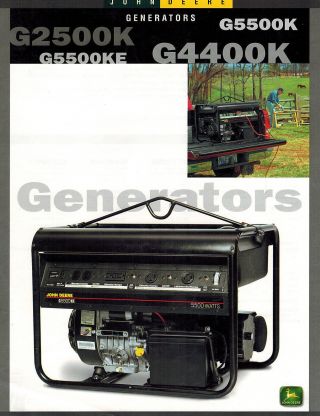 John Deere G5500ke G5500k G4400k G2500k Generator Brochure Dke995714 (99 - 07)