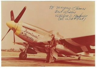 Wallace E.  Hopkins Signed Photo Wwii Us Army Air Force Pilot Ace