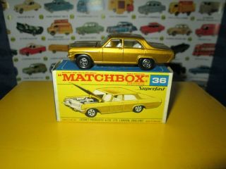 Matchbox Superfast 36 Opel Diplomat Rare Transitional Minty W/original Box
