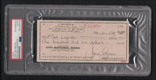 Jane Seymour Signed Personal Check - Psa/dna Slabbed - Actress - Bond Girl - Movie Star