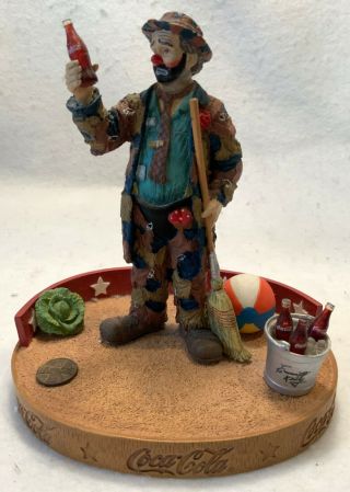 c.  1980s EMMETT KELLY Porcelain COCA - COLA Figurine - PAUSE FOR A COKE 2