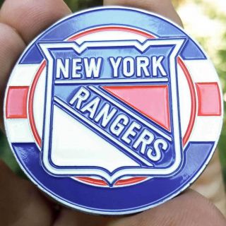 Premium Nhl York Rangers Poker Card Guard Chip Protector Golf Marker Coin