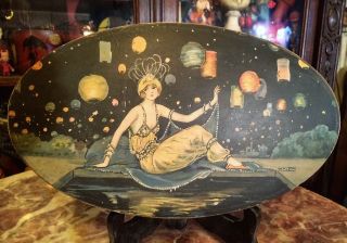 Early Art Deco Arabian Nights Flapper,  Chocolate Candy Box,  Great Graphic 