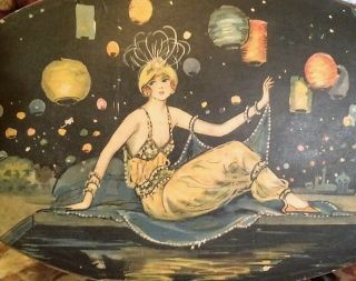Early Art Deco Arabian Nights Flapper,  Chocolate Candy Box,  Great Graphic ' s 2