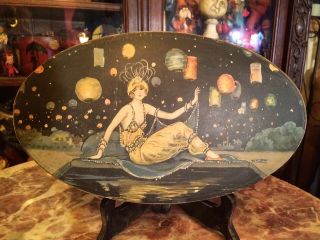 Early Art Deco Arabian Nights Flapper,  Chocolate Candy Box,  Great Graphic ' s 8