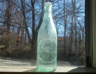 Anheuser Busch Emb Eagle Norfolk,  Va Branch 1905 Hand Blown Pre Pro Beer Bottle