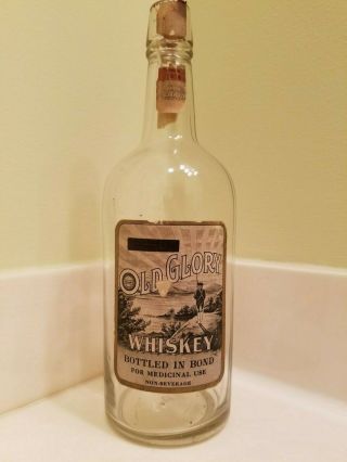 Antique Old Glory Whiskey Labeled Quart Bottle