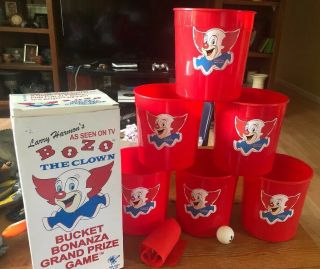 Bozo The Clown Bucket Bonanza Grand Prize Game Cups And Ball