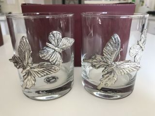 Arthur Court Butterfly Glasses - Set Of 4 Nib