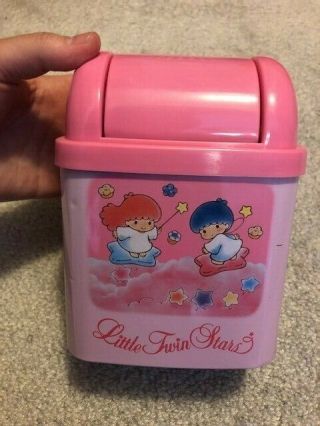 Vintage 1993 Sanrio Little Twin Stars Pink Mini Trash Can