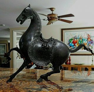 Vintage Horse Statue Figure Bronze Spirited Unique Equine Statue
