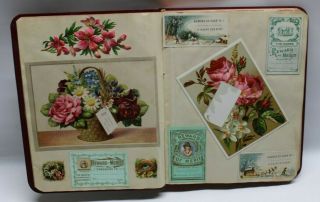 Antique Victorian Scrapbook Pat.  March 1883 Diecut Trade Card Album 2