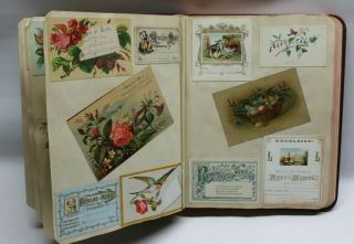 Antique Victorian Scrapbook Pat.  March 1883 Diecut Trade Card Album 3