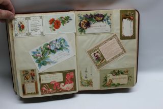 Antique Victorian Scrapbook Pat.  March 1883 Diecut Trade Card Album 4