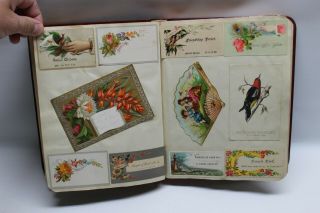 Antique Victorian Scrapbook Pat.  March 1883 Diecut Trade Card Album 5