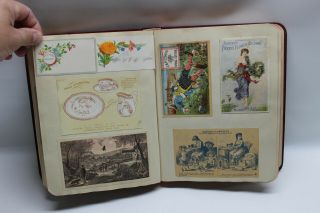 Antique Victorian Scrapbook Pat.  March 1883 Diecut Trade Card Album 8