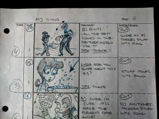 Beetlejuice 1989 TV Series Animation Production Hand Drawn Storyboard Page 6 2