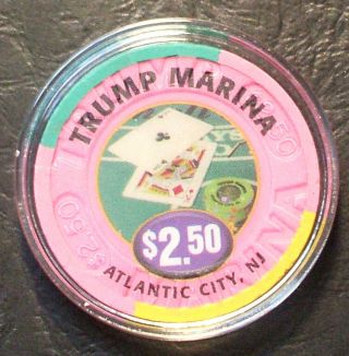 $2.  50 Trump Marina Casino Chip - 1997 - Atlantic City,  Jersey