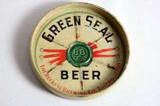 Green Seal Beer,  The Buckeye Brewing Co.  Toledo Ohio Tip Tray / Coaster