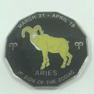 Aries Horoscope Zodiac Poker Card Guard Golf Marker Collector Coin