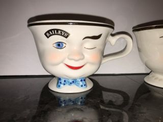 2 Baileys Irish Cream YUM Cups Winking Eye Face Mr & Mrs Coffee Tea Mugs Couple 2