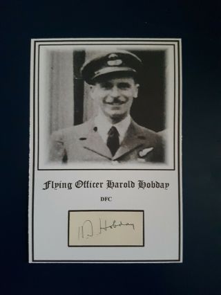 Raf Wwii Bomber Command 617 Squadron Dambuster Harold Hobday Dfc Signed