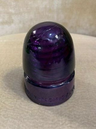 Rare Vintage Canadian Pacific Railway Cpr Purple Glass Insulator