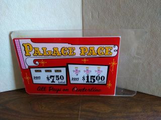 Early Palace Club Casino Reno,  Nv Palace Pace Plastic Slot Panel