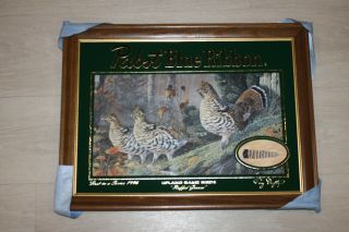 Pabst Blue Ribbon Mirror Beer Sign Upland Game Birds - Ruffed Grouse (1996)