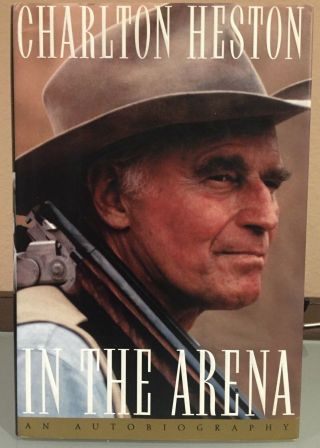 In The Arena - Charlton Heston - Signed - Planet Of The Apes - Ben Hur Actor