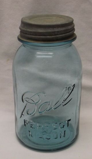 Vintage Ball Mason 13 Quart Canning Jar With Zinc Lid
