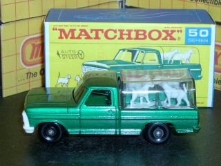 Matchbox Lesney Ford Kennel Truck 50 c1 white grille dogs SC1 VNM crafted box 3