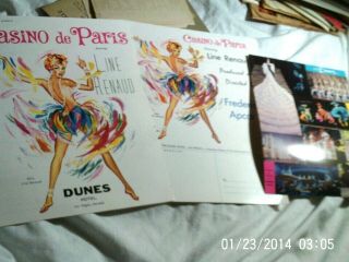 Two Vintage Brochures And Card For The Dunes Hotel,  Las Vegas