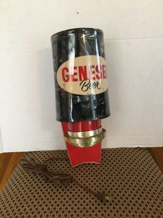 Vintage Genesee Beer Rotating Heat Driven Wall Mount Light Lamp,  1950 - 1960