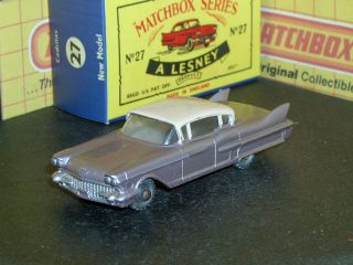 Matchbox Lesney Cadillac 60 Special 27 Cx Lilac Clrwin 20spw Sc6 Vnm Crafted Box