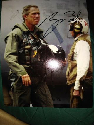President George W.  Bush Signed Color 8x10 In Flightsuit On Air Craft Carrier De