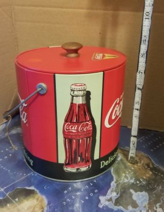 Vintage Coca Cola Ice Bucket Delicious & Refreshing 2