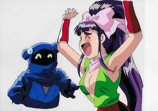 La Blue Girl Japanese Animation Cel W/douga B11