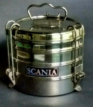 Vg Vtg Saab Tm Scania Stainless Steel Bento Box Stacking 4 Pc Lunchbox Carrier