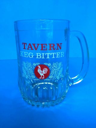Vintage Tavern Keg Bitter 1 Pint Beer Mug Tankard Glass Crown Stamp 76 1966
