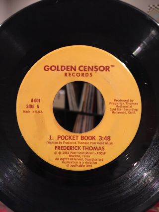 Frederick Thomas 45 Pocketbook Unknown Private Left Field Texas Psych Funk Hear