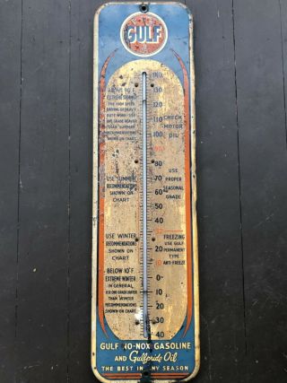 Gulf Antique No - Nox Gasoline Thermometer (ca.  1920)